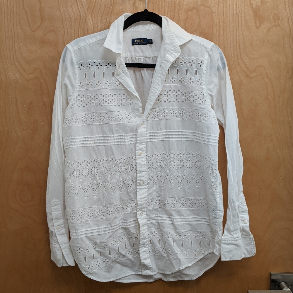 Polo Ralph Lauren broderie anglaise shirt